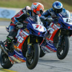 Teammates Owen Williams (13) and Torin Collins (71) at Road Atlanta. Photo courtesy Brian J Nelson.