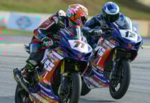 Teammates Owen Williams (13) and Torin Collins (71) at Road Atlanta. Photo courtesy Brian J Nelson.