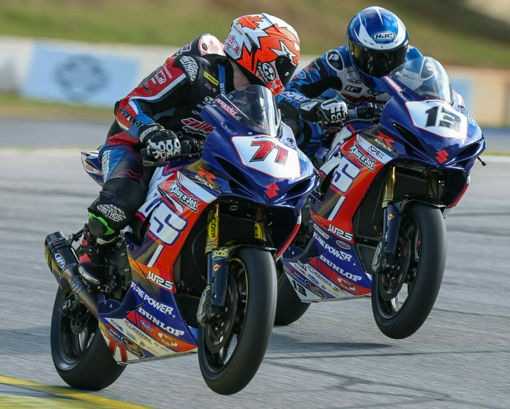 Teammates Owen Williams (13) and Torin Collins (71) at Road Atlanta. Photo courtesy Brian J Nelson.