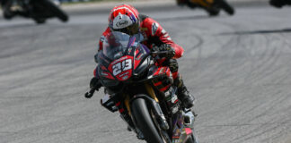 Cory Ventura on his PS2 Racing Aprilia RSV4 1100 at Road Atlanta. Photo courtesy Brian J Nelson