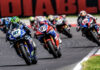 Gardner (87), Vierge (97) and Van Der Mark (60) during race the race 1 at Cremona. Photo courtesy Dorna.