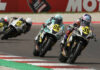 Neila (36), Ponziani (96), Sanchez (64) and Lewis (21) during Race 2 at Cremona. Photo courtesy Dorna.