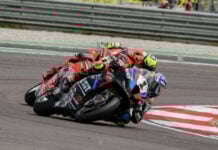Razgatlioglu (1), Bulega (11) and Bautista (19) during Race 2 at Cremona. Photo courtesy Dorna.
