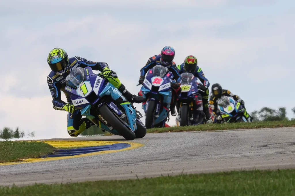 Mathew Scholtz (1) dominated Sunday's Motovation Supersport race at Road Atlanta. Photo by Brian J. Nelson