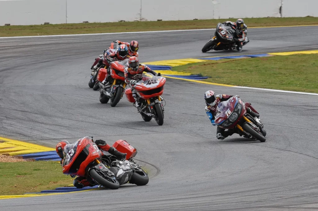 Kyle Wyman (33) beat Loris Baz (76) to win Sunday's Mission King Of The Baggers race at Road Atlanta. Photo by Brian J. Nelson