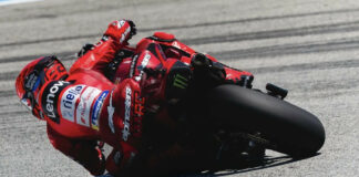 Marc Marquez was quickest this morning at Le Mans. Photo courtesy Ducati Corse Team.