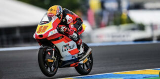 Joel Kelso was fastest this morning during FP2 and broke lap record in France. Photo courtesy LevelUp MTA Team.