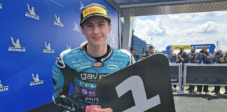 Maximo Quiles in the parc fermé after taking pole position at Le Mans. Photo courtesy Aspar Team.