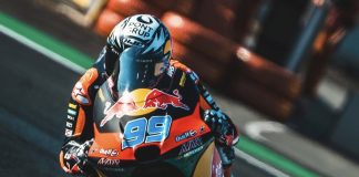 Jose Antonio Rueda was fastest this morning in England. Photo courtesy RedBull KTM Team.