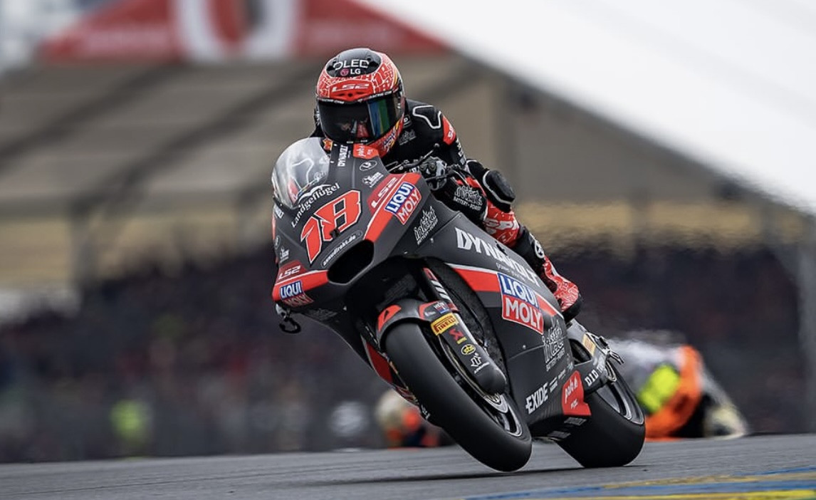 Manuel Gonzalez during Moto2 race at Le Mans, two weeks ago. Photo courtesy Intact GP.