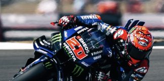 Fabio Quartararo was fastest during FP2 in England. Photo courtesy Yamaha Monster Energy Team.