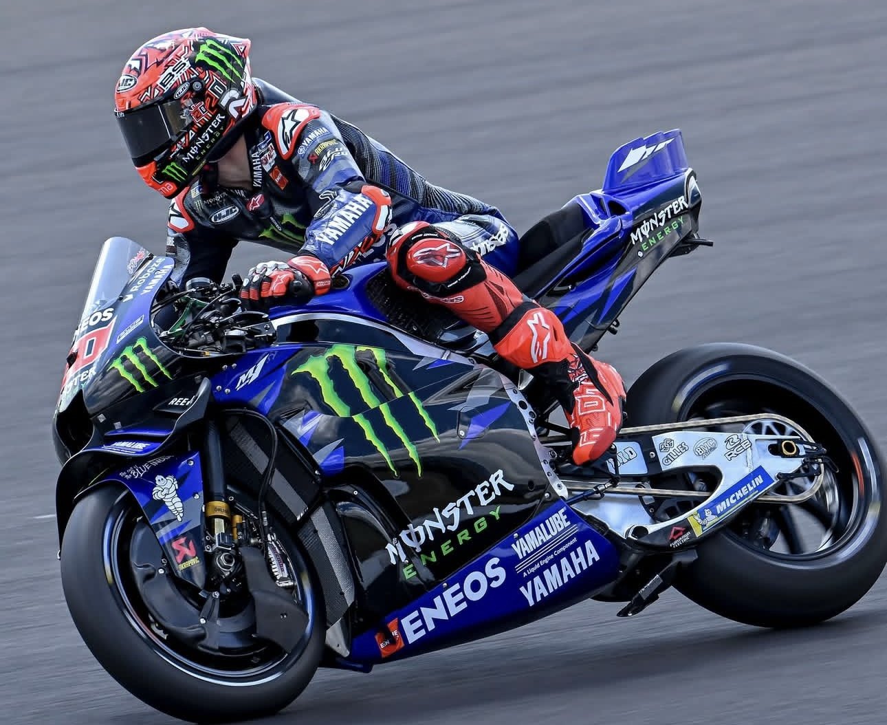 Fabio Quartararo storms to pole position for the British Grand Prix, his third in a row the season.Photo courtesy Yamaha Monster Energy.