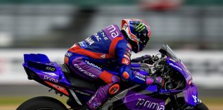 Jack Miller in action last weekend at Silverstone Circuit, in England. Photo courtesy Prima Pramac Team.