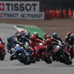 MotoGP race start at Silverstone. Photo courtesy Dorna.