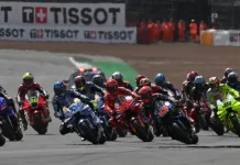 MotoGP race start at Silverstone. Photo courtesy Dorna.