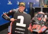 Manuel Gonzalez in parc fermé after earning pole position in France. Photo courtesy Dorna.