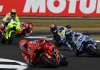 Marc Marquez (93), Alex Marquez (73), Fermin Aldeguer (54) and Fabio Di Giannantonio (49) during practice session at Silverstone Circuit, in England. Photo courtesy Dorna.