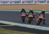 Jose Antonio Rueda (99), David Muñoz (64) and Guido Pini (94) at Le Mans. Photo courtesy Dorna.