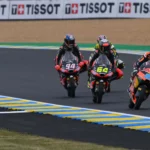 Jose Antonio Rueda (99), David Muñoz (64) and Guido Pini (94) at Le Mans. Photo courtesy Dorna.
