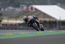 Fabio Quartararo during practice session at Le Mans Bugatti Circuit. Photo courtesy Monster Energy Yamaha MotoGP Team.