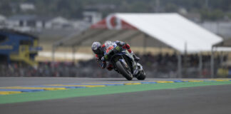Fabio Quartararo during practice session at Le Mans Bugatti Circuit. Photo courtesy Monster Energy Yamaha MotoGP Team.