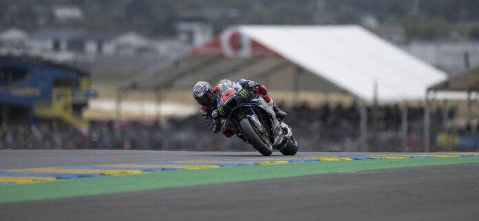 Fabio Quartararo during practice session at Le Mans Bugatti Circuit. Photo courtesy Monster Energy Yamaha MotoGP Team.
