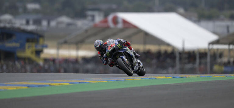 Fabio Quartararo during practice session at Le Mans Bugatti Circuit. Photo courtesy Monster Energy Yamaha MotoGP Team.