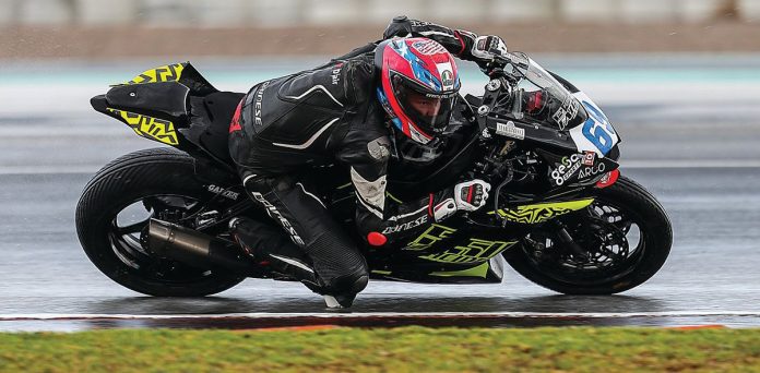 Eli Banish (69) in action at the RFME ESBK event at Valencia. Photo courtesy Tim Banish.