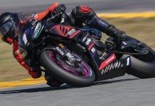 Alessandro Di Mario (1) on his Aprilia RS 660 at Daytona in 2025. Photo by BJN.