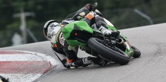 Matthew Chapin (95) in action in MotoAmerica Junior Cup at Mid-Ohio. Photo by BJN.