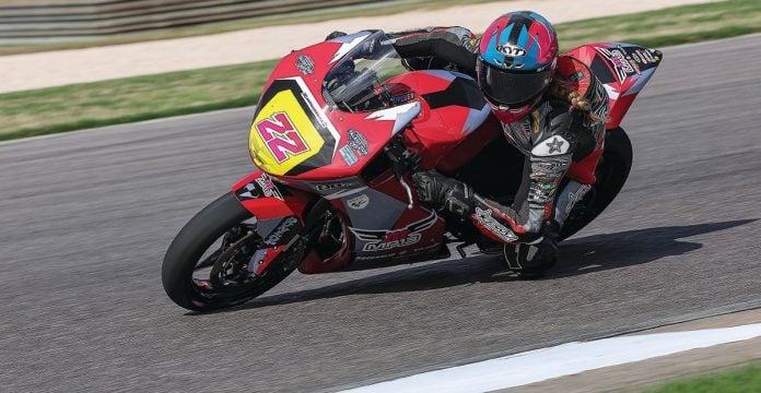 Ella Dreher (22) during the MotoAmerica Talent Cup event at Barber. Photo by BJN.