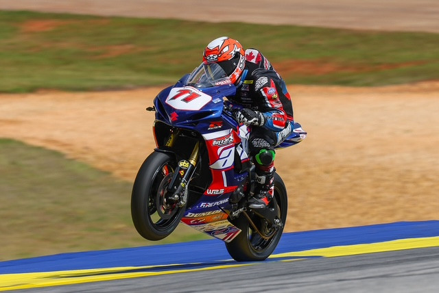 Torin Collins on his Suzuki GSX-R750 at Road Atlanta.