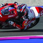 Mahdi Salem (25) in action during the Asia Talent Cup event in Qatar in 2025. Photo courtesy Dorna.