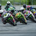Woodworth action: Isaac Woodworth (27) leading a MotoAmerica Junior Cup race at Brainerd in 2024. Photo by Brian J. Nelson.