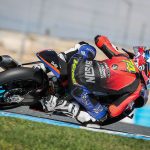 Kensei Matsudaira in action at an ESBK Premoto3 race in Jerez in 2024.