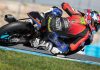 Kensei Matsudaira in action at an ESBK Premoto3 race in Jerez in 2024.