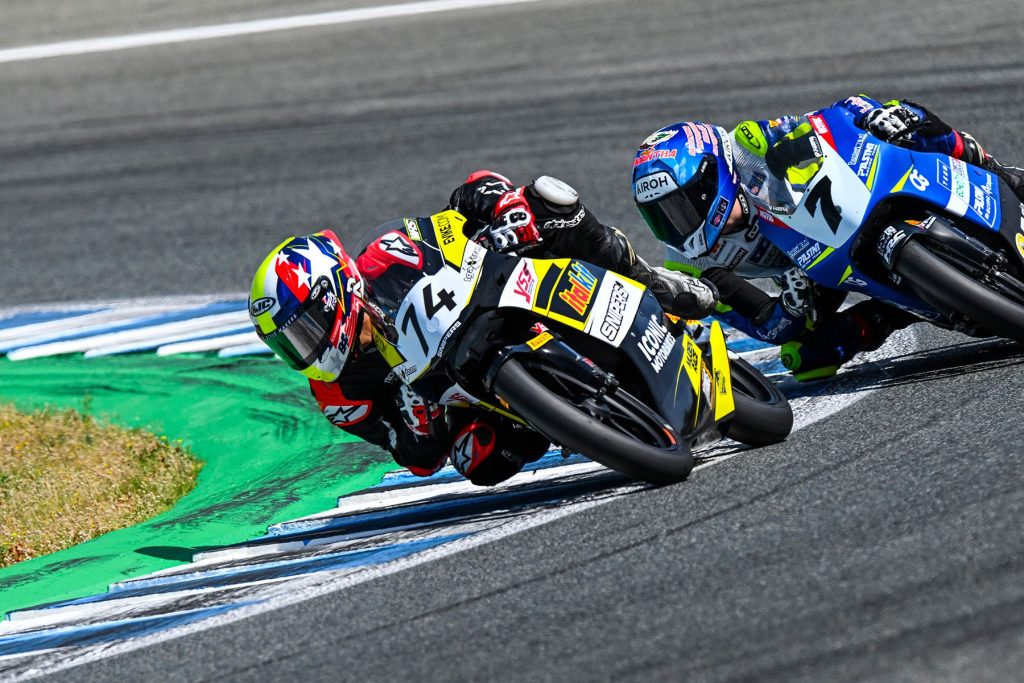 Kensei Matsudaira (74)in the FIM JuniorGP World Championship in the European Talent Cup category at Jerez. Photo courtesy Kuni Matsudaira. 