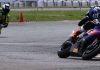 Shannonville Sprint Cup lap one during Sunday’s second RACE Moto Regional round and Elie Daccache holds first on the No. 1 Milwaukee Tools Yamaha from the No. 74 Royal Distributing BMW of Michael Leon and the No. 98 BMW of Matt Vanderhorst.