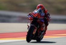 Marc Marquez is best Friday afternoon during practice session. Photo courtesy Ducati Team.