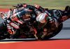 Marco Bezzecchi during the last Grand Prix at Aragon, in Spain. Photo courtesy Aprilia Team.