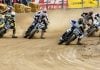 Mission AFT SuperTwins riders during the Mission Triple Challenge at the Lima Half-Mile; Dallas Daniels (32), Brandon Robinson (44), Dan Bromley (62), Briar Bauman (3) Photo: Tim Lester / courtesy American Flat Track.