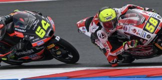 David Muñoz (64) and Luca Lunetta (58) during the practice session at TT Assen. Photo courtesy Dorna.