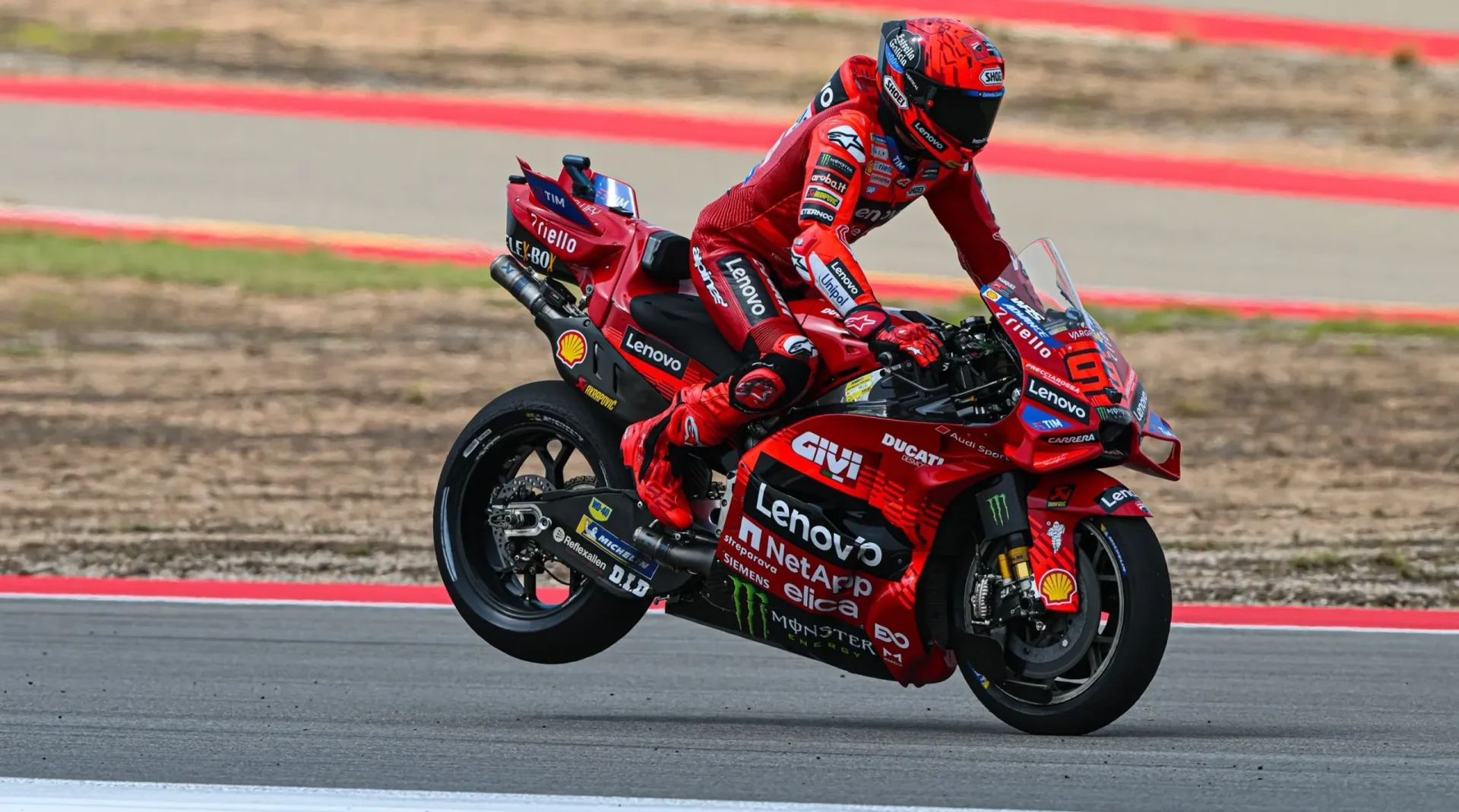 Marc Marquez, one more time, was fastest this Saturday morning at Aragon. Photo courtesy Dorna.