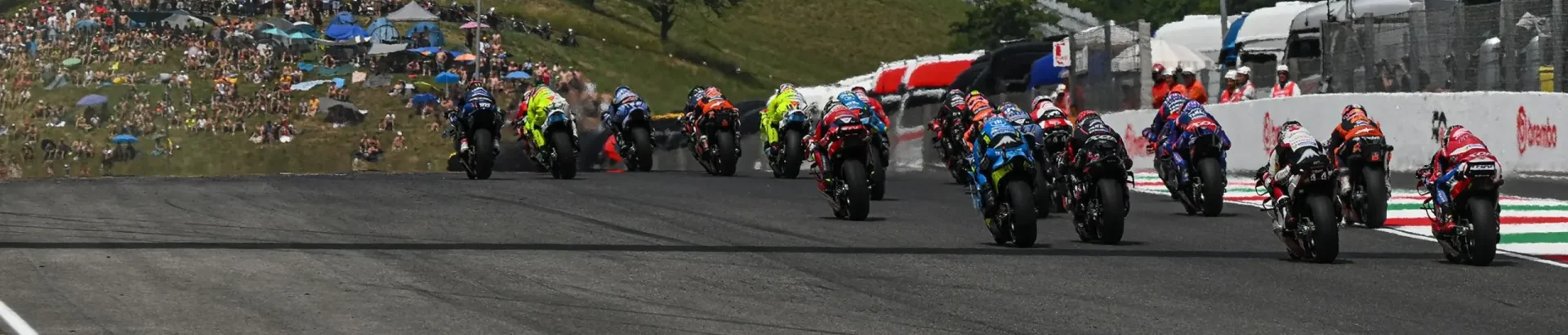 MotoGP race start at Autodromo Internazionale del Mugello. Photo courtesy Dorna.