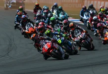 Moto2 race start at TT Assen Circuit. Photo courtesy Dorna.