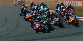 Moto2 race start at TT Assen Circuit. Photo courtesy Dorna.