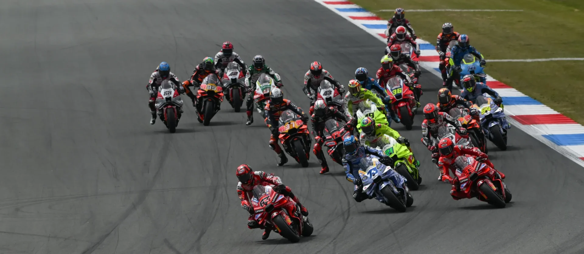 MotoGP race start at TT Assen Circuit. Photo courtesy Dorna.