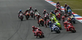 MotoGP race start at TT Assen Circuit. Photo courtesy Dorna.
