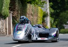 Ryan Crowe and Callum Crowe won Sidecar TT Race 1. Photo by Barry Clay.