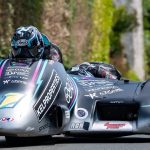 Ryan Crowe and Callum Crowe won Sidecar TT Race 1. Photo by Barry Clay.